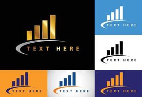 Modern color variation finance and accounting logo design vector template