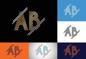 plantilla de vector de diseño de logotipo de letra ab de monograma inicial. símbolo del alfabeto gráfico para la identidad empresarial corporativa