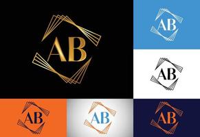 plantilla de vector de diseño de logotipo de letra ab de monograma inicial. símbolo del alfabeto gráfico para la identidad empresarial corporativa