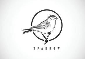 Sparrow in a circle. Sparrow logo design template vector illustration