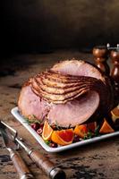 Christmas ham brown sugar glazed photo