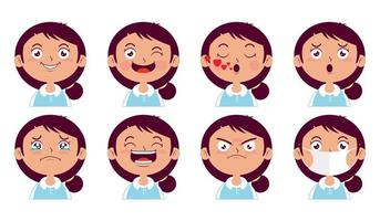 girl expression collection set vector