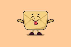 Cute cartoon Envelope with flashy expression vector