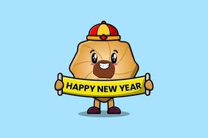 Cute cartoon Cookies chinese happy new year vector