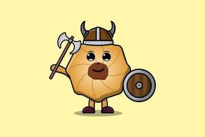 lindo personaje de dibujos animados galletas pirata vikingo vector