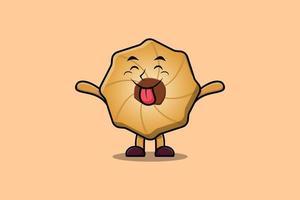 Cute cartoon Cookies with flashy expression vector