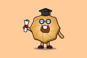 Cute cartoon Cookies student on graduation day vector