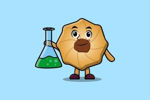 Cute cartoon mascot character Cookies as scientist vector