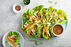 Asian grilled chicken ginger lettuce wraps photo