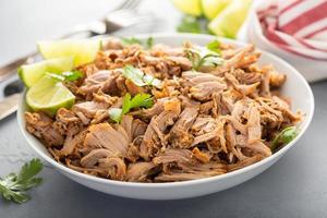 Pork carnitas with celery and lime photo