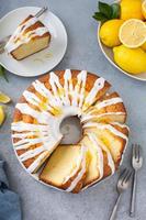 Lemon pound cake with powder sugar glaze photo