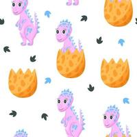 Dino in egg pattern vector