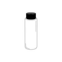 0.7 liter Cylindrical lead bottle with black lid vector