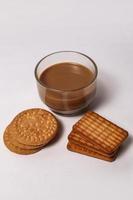 Wheat biscuits in the white plate, Atta biscuit, cookies - close up of a fresh breakfast cookies. photo