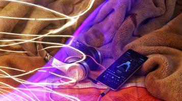 Headphones Surrounded By Fairy Lights In Long Exposure in Karachi Pakistan 2022 photo