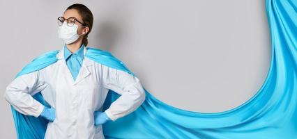 Brave female superhero doctor will helping us in battle against the virus photo