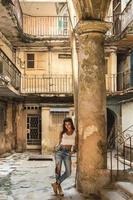 Sexy woman on the Havana city streets photo