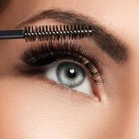 Mascara wand for maximum volume of artificial eyelashes photo