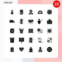 25 Thematic Vector Solid Glyphs and Editable Symbols of forbidden ruler cut measure angle Editable Vector Design Elements