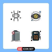 Modern Set of 4 Filledline Flat Colors and symbols such as dna banking life visibility federal Editable Vector Design Elements