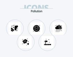Pollution Glyph Icon Pack 5 Icon Design. pollution. gas. environment. waste. poisonous vector