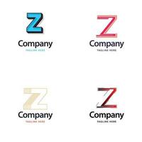 diseño de paquete de logotipo grande de letra z diseño de logotipos modernos y creativos para su negocio vector