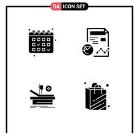 Set of Commercial Solid Glyphs pack for gym theater report analytics hospital Editable Vector Design Elements