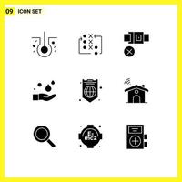 Pictogram Set of 9 Simple Solid Glyphs of internet wash belt soap cleaning Editable Vector Design Elements