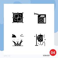 Group of Modern Solid Glyphs Set for divide grasses point petrol spring Editable Vector Design Elements