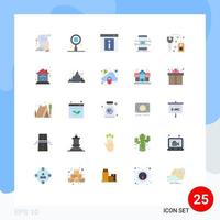 Pictogram Set of 25 Simple Flat Colors of phone interface world api web Editable Vector Design Elements