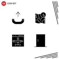 4 User Interface Solid Glyph Pack of modern Signs and Symbols of call browser map track develop Editable Vector Design Elements