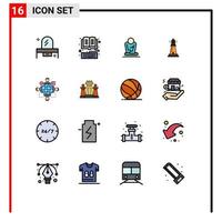 16 Creative Icons Modern Signs and Symbols of beach house library lighthouse training Editable Creative Vector Design Elements