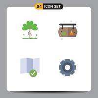 Set of 4 Modern UI Icons Symbols Signs for clover check in irish supermarket map Editable Vector Design Elements