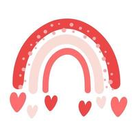 Rainbow boho print with a hearts. Happy Valentine's Day. vector