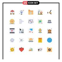 Set of 25 Modern UI Icons Symbols Signs for building moon atom light home Editable Vector Design Elements