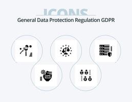 gdpr glyph icon pack 5 diseño de iconos. justicia . equilibrio . cerrar con llave . llave vector