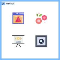 Flat Icon Pack of 4 Universal Symbols of file marketing error nature box Editable Vector Design Elements
