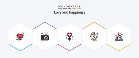Love 25 FilledLine icon pack including love. heart. female. love. care vector