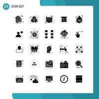 25 Solid Glyph concept for Websites Mobile and Apps leaf release kitchen product business Editable Vector Design Elements