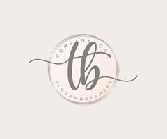 Initial TB feminine logo. Usable for Nature, Salon, Spa, Cosmetic and Beauty Logos. Flat Vector Logo Design Template Element.