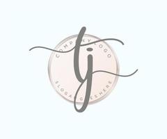 Initial TJ feminine logo. Usable for Nature, Salon, Spa, Cosmetic and Beauty Logos. Flat Vector Logo Design Template Element.