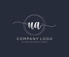 Initial UA feminine logo. Usable for Nature, Salon, Spa, Cosmetic and Beauty Logos. Flat Vector Logo Design Template Element.