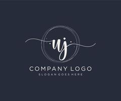 Initial UJ feminine logo. Usable for Nature, Salon, Spa, Cosmetic and Beauty Logos. Flat Vector Logo Design Template Element.