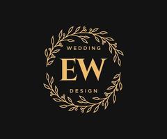 EW Initials letter Wedding monogram logos collection, hand drawn modern minimalistic and floral templates for Invitation cards, Save the Date, elegant identity for restaurant, boutique, cafe in vector