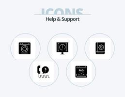 Help And Support Glyph Icon Pack 5 Icon Design. help. contact. faq. service. online vector