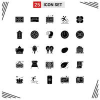 Pictogram Set of 25 Simple Solid Glyphs of features leave online escape change Editable Vector Design Elements