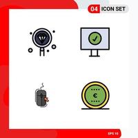 4 Filledline Flat Color concept for Websites Mobile and Apps coding click programming computer online Editable Vector Design Elements