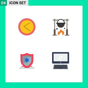 Modern Set of 4 Flat Icons and symbols such as arrow american user picnic shield Editable Vector Design Elements