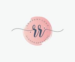 Initial RR feminine logo. Usable for Nature, Salon, Spa, Cosmetic and Beauty Logos. Flat Vector Logo Design Template Element.