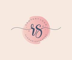 Initial RS feminine logo. Usable for Nature, Salon, Spa, Cosmetic and Beauty Logos. Flat Vector Logo Design Template Element.
